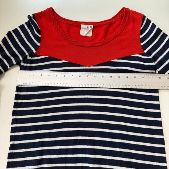 Tommy‎ Girl Sweater Striped Navy Red Nautical Retro Y2K Women's Size Large - Picture 10 of 12